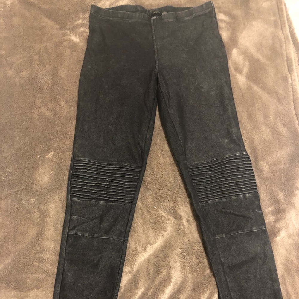 Moto jeggings dark denim wash size Large